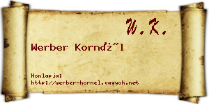 Werber Kornél névjegykártya