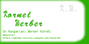 kornel werber business card